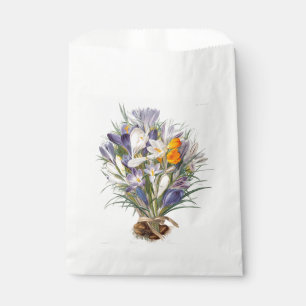 Crocus Spring Flower Botanical Floral Art Favour Bag
