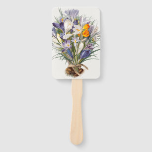 Crocus Spring Flower Floral Art Hand Fan