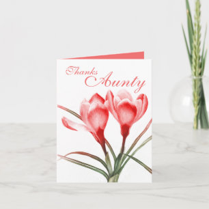 Crocus "Thanks Aunty" pink red card