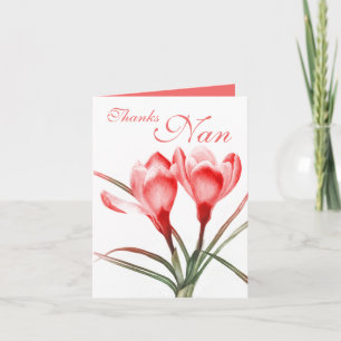 Crocus "Thanks Nan" pink red mothers card