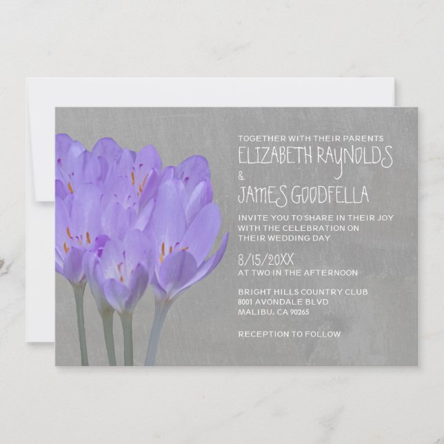 Crocus Wedding Invitations (Front)