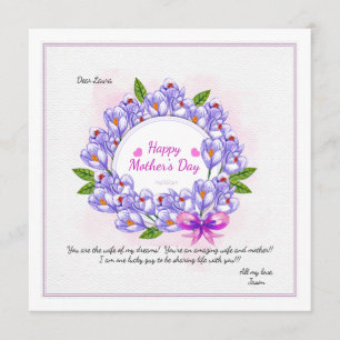 Crocus Wreath Mother's Day Photo Card