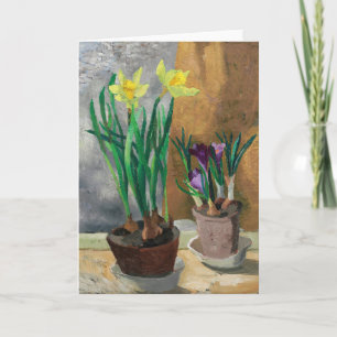 Crocuses and Daffodils in Pots Christopher Wood Card