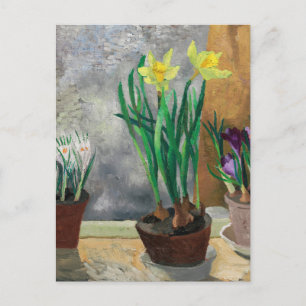 Crocuses and Daffodils in Pots   Christopher Wood Postcard