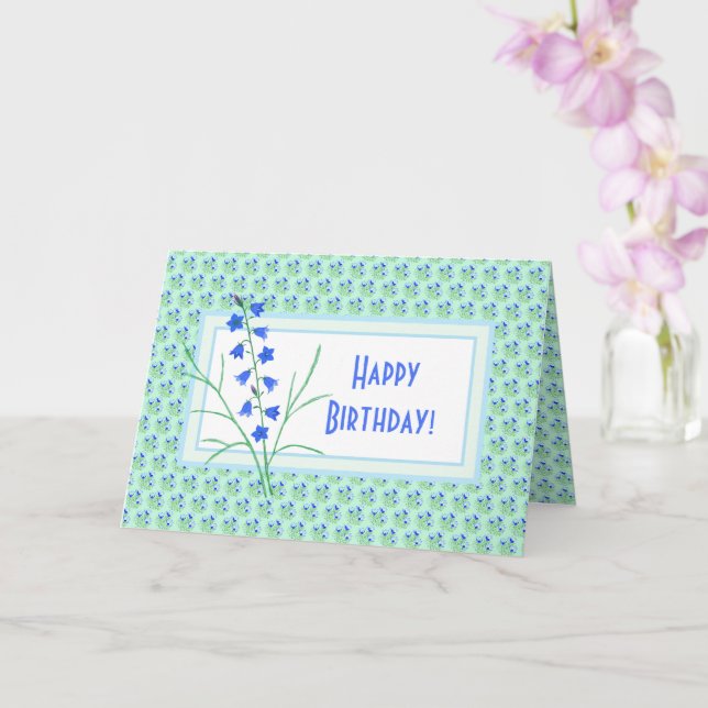 Crocuses and Irises Folded Birthday Greeting Card (Orchid)