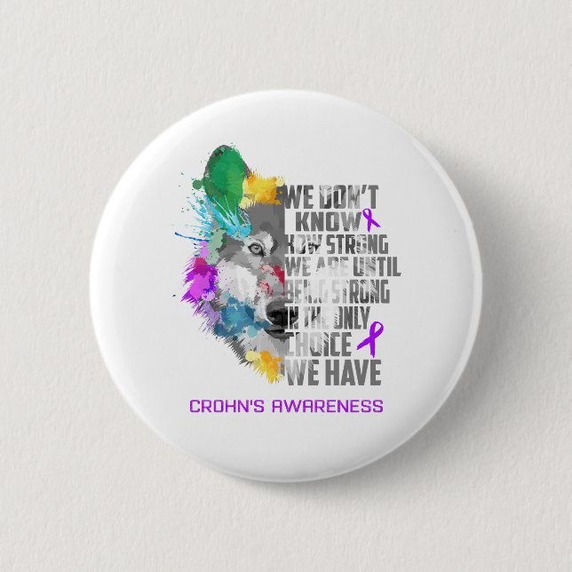 Crohn's Awareness Ribbon Support Gifts 2 Inch Round Button (Front)