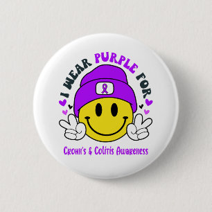 Crohn's & Colitis Awareness Ribbon Support Gifts 2 Inch Round Button