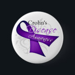 Crohn's Disease Awareness Ribbon 2 Inch Round Button<br><div class="desc">Wearing or displaying your cause on shirts and gifts is a great way to get you and others talking about the importance of advocacy.  Copyright © by CancerApparel.Com</div>
