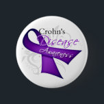 Crohn's Disease Awareness Ribbon 2 Inch Round Button<br><div class="desc">Wearing or displaying your cause on shirts and gifts is a great way to get you and others talking about the importance of advocacy.  Copyright © by CancerApparel.Com</div>