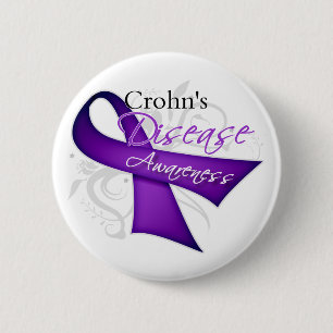 Crohn's Disease Awareness Ribbon 2 Inch Round Button