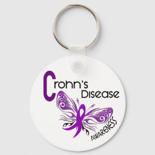 Crohn's Disease BUTTERFLY 3 Keychain