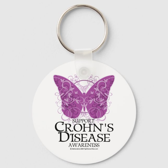 Crohn's Disease Butterfly Keychain (Front)