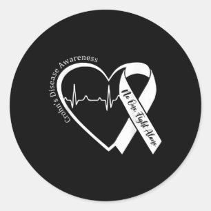 Crohns Disease Heart Support Purple Ribbon Crohns  Classic Round Sticker
