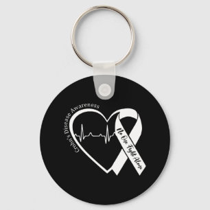 Crohns Disease Heart Support Purple Ribbon Crohn's Keychain