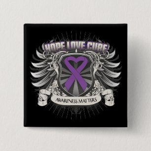 Crohn's Disease Hope Love Cure 2 Inch Square Button