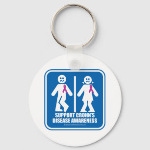 Crohn's Disease Restroom Sign Keychain