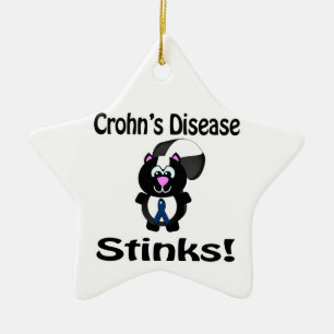 Crohns Disease Stinks Skunk Awareness Design Ceramic Ornament
