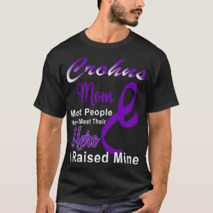 Crohn's Disease Support For Mom Purple Ribbon Moth T-Shirt