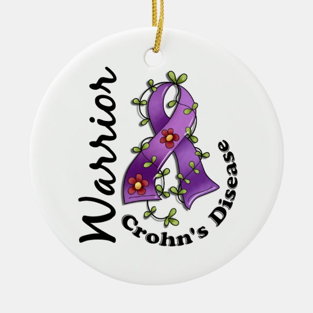 Crohn's Disease Warrior 15 Ceramic Ornament (Front)