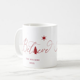 Croire élégant script monogramme de vacances mug