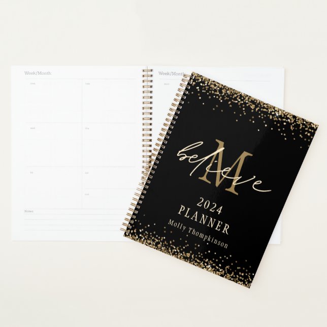 Croire Gold Parties scintillant 2024 Monogramme No (Devant avec enveloppe)