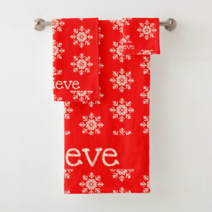 Croire Snowflake Motif Rouge Blanc