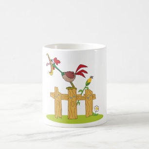 Croisière De Coq Sur Une Clôture Café Mug