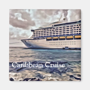Croisière des Caraïbes - Aimant Carré de 2 pouces