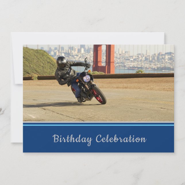 Croisière en moto Invitation d'anniversaire (Devant)