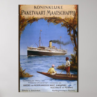 Croisière Navire Voyage Vintage Art encadré Poster