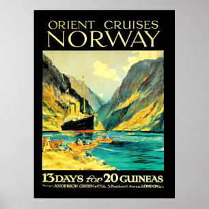 Croisières d'Orient vers la Norvège, affiche de vo