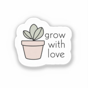 Croissance avec amour - Sticker Plante minimaliste