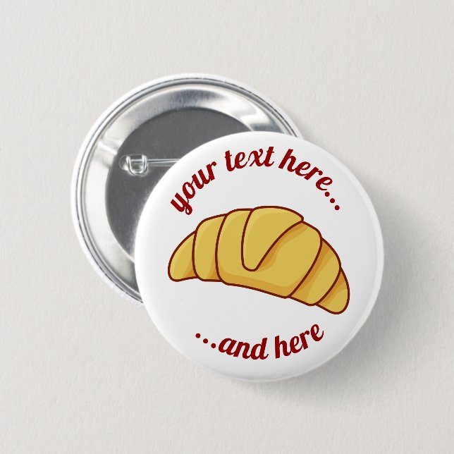 Croissant 2 Inch Round Button (Front & Back)