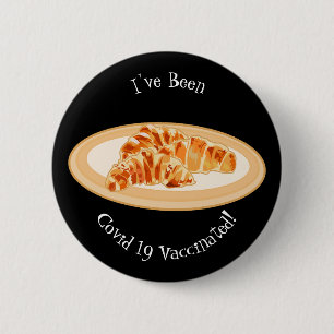 Croissant cartoon illustration 2 inch round button