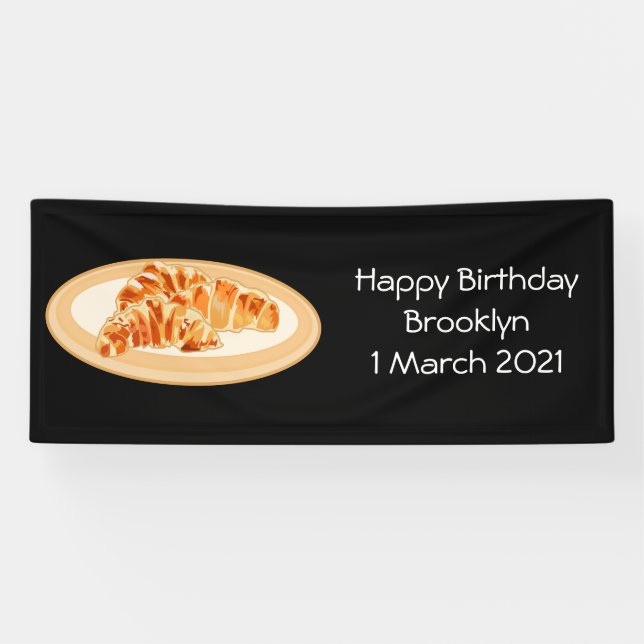 Croissant cartoon illustration banner (Horizontal)