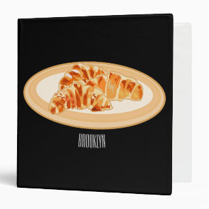 Croissant cartoon illustration  binder