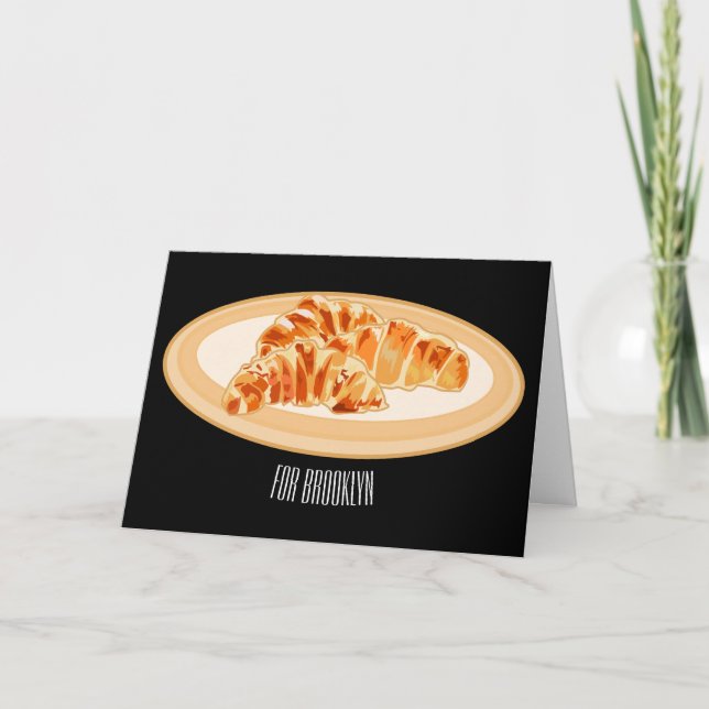 Croissant cartoon illustration  card (Front)