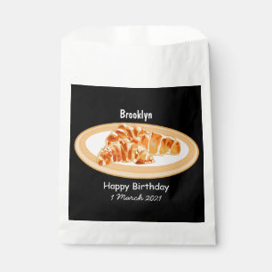 Croissant cartoon illustration favour bag