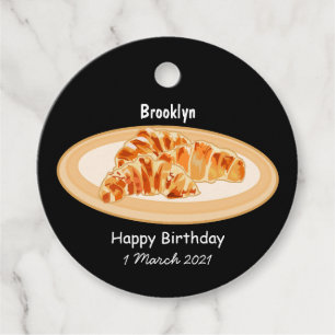 Croissant cartoon illustration favour tags