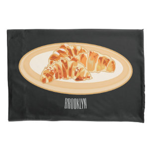 Croissant cartoon illustration  pillowcase