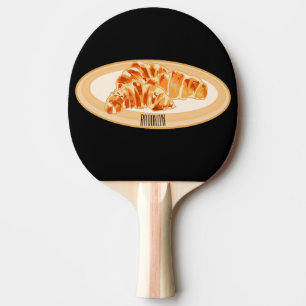 Croissant cartoon illustration ping pong paddle