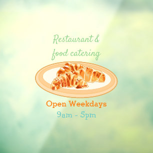 Croissant cartoon illustration  window cling