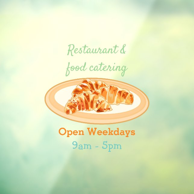 Croissant cartoon illustration  window cling (Sheet 3)