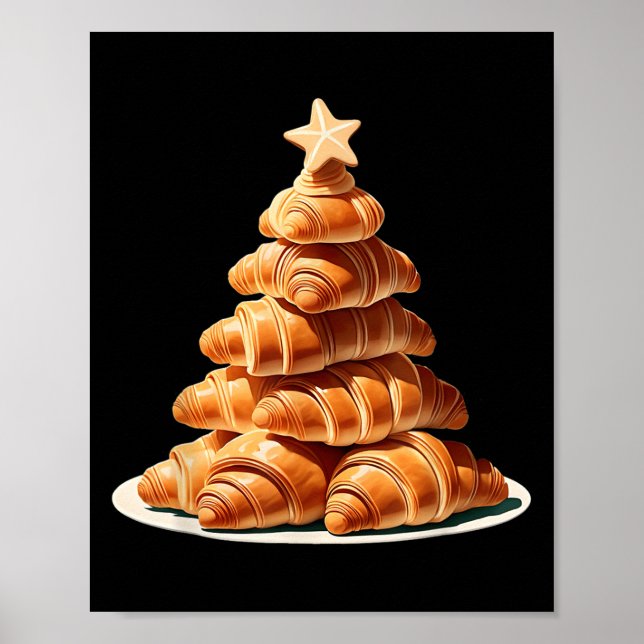 Croissant Christmas Tree  Poster (Front)