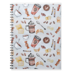 Croissant Coffee Breakfast Drawings Illustration Notebook