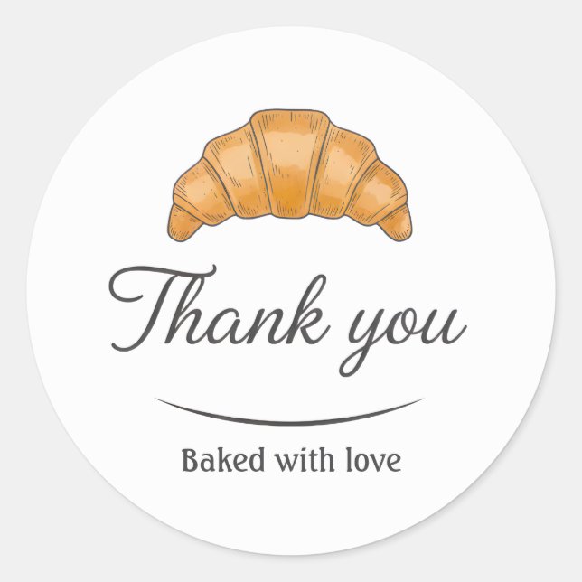 Croissant Cream Baking Thank You Sticker (Devant)