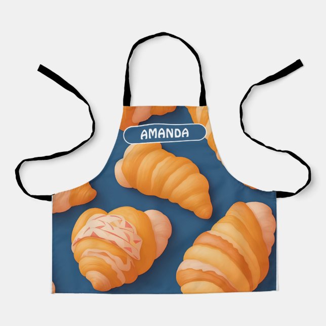 Croissant Geometric Colourful Personalized Pattern Apron (Front)