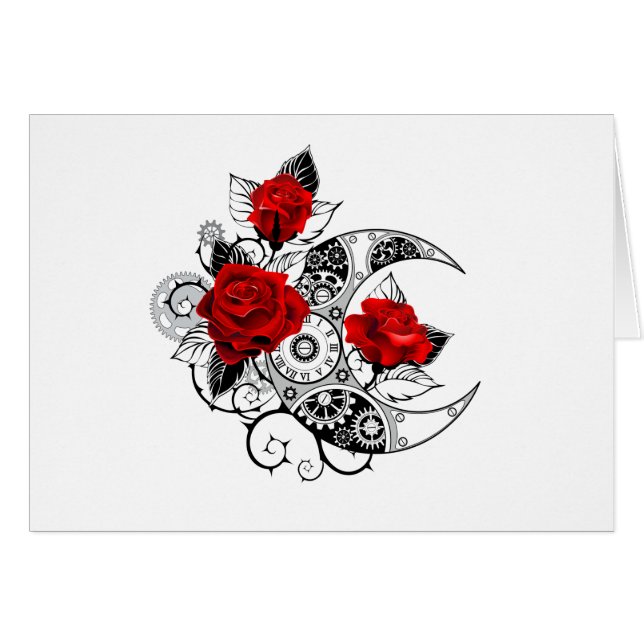 Croissant mécanique avec roses rouges (Devant horizontal)