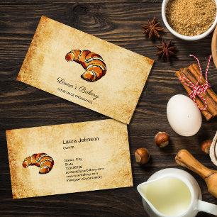 Croissants Home Bakery Rustic Vintage Business Card