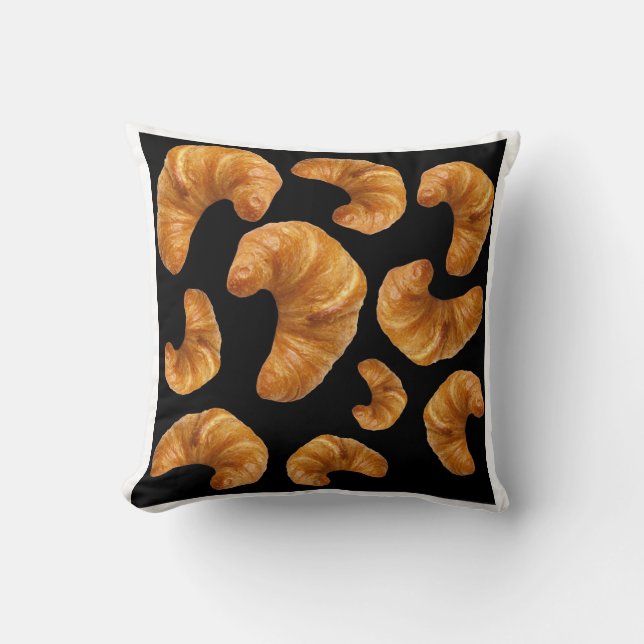 Croissants pattern throw pillow (Front)